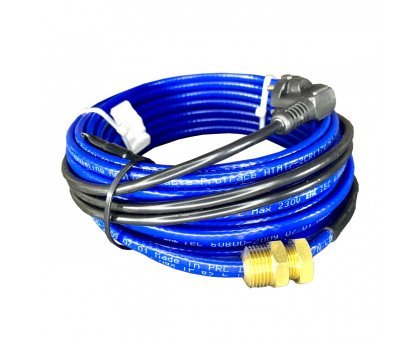 Греющий кабель для установки в трубу с сальниковым узлом - 5м