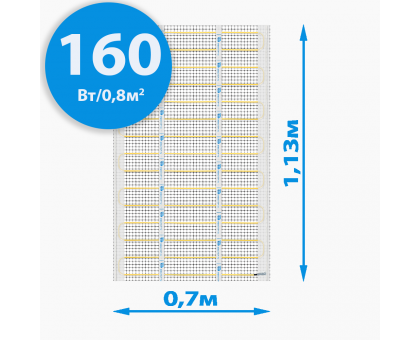 Секции тёплого пола РИМ MEDIUM-70 - 160Вт/0,8м² на отрез